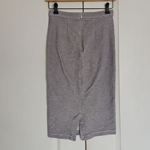 Topshop Striped Pencil Midi Skirt 4 Navy Blue/Gray - Picture 4 of 16
